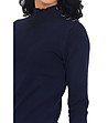 Дамски тъмносин пуловер с кашмир и коприна Kalona-3 снимка