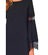 Черна рокля с детайли от дантела Gwenda-3 снимка