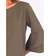 Дамска блуза в цвят тупе с широки ръкави Elvia-3 снимка