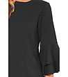 Черна дамска блуза с широки ръкави Elvia-3 снимка