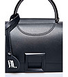 Елегантна малка черна чанта от естествена кожа Lara-2 снимка