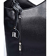 Черна дамска кожена чанта-раница Sandra-2 снимка