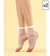 Комплект от 2 чифта чорапи в цвят ванилия на точки Panna cota 8 DEN-0 снимка