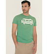 Зелена мъжка памучна тениска с бяла щампа James-2 снимка