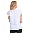 Бяла памучна дамска тениска със сребристи пайети Vivi-1 снимка
