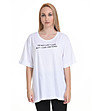 Дамска памучна бяла тениска с надпис Gisele-1 снимка