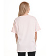 Дамска памучна розова тениска с бял надпис Gisele-1 снимка