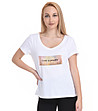 Памучна бяла дамска тениска с надпис Vitalia-1 снимка