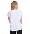 Бяла дамска памучна тениска с пайети Amanda-1 снимка