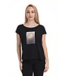 Дамска памучна тениска в черно с принт Пейзаж Rubina-0 снимка