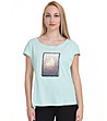 Дамска памучна тениска в цвят мента с принт Пейзаж Rubina-0 снимка