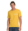 Памучна мъжка жълта тениска с надпис Mark-1 снимка