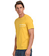 Памучна мъжка жълта тениска с надпис Mark-3 снимка