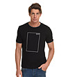 Памучна мъжка тениска в черно George-1 снимка