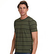 Раирана памучна мъжка тениска в цвят каки Timothy-3 снимка