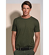 Мъжка памучна тениска в цвят каки с принт Jason-0 снимка