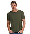 Мъжка памучна тениска в цвят каки с принт Jason-3 снимка