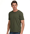 Мъжка памучна тениска в цвят каки с принт Jason-4 снимка