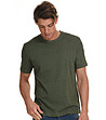 Памучна мъжка тениска в цвят каки с принт Jeffrey-2 снимка