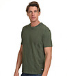 Памучна мъжка тениска в цвят каки с принт Jeffrey-3 снимка