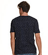 Памучна мъжка тениска в тъмносиньо с принт Jeffrey-2 снимка