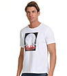 Памучна мъжка тениска в бяло Gary-4 снимка