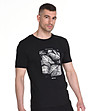 Мъжка памучна тениска в черно с щампа Листа Nicholas-2 снимка