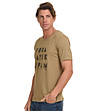 Памучна мъжка тениска в бежово с щампа Eric-3 снимка