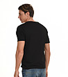Спортна памучна мъжка черна тениска с бяла щампа Stephen-2 снимка