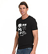 Спортна памучна мъжка черна тениска с бяла щампа Stephen-4 снимка