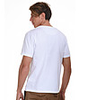 Бяла мъжка памучна тениска с черен надпис Justin-1 снимка
