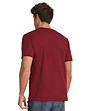 Мъжка памучна тениска в цвят бордо с бял надпис Justin-2 снимка