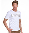 Бяла мъжка памучна тениска с лъскав надпис Samuel-2 снимка