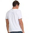 Бяла мъжка памучна тениска с многоцветна щампа Gregory-1 снимка