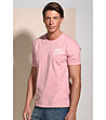 Розова памучна мъжка тениска Frank-0 снимка