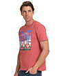 Мъжка памучна тениска с лого Alexander в червен нюанс -3 снимка