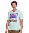 Мъжка памучна тениска с лого Alexander в цвят мента-0 снимка