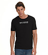 Черна мъжка памучна тениска с бял надпис Jack-3 снимка