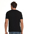 Черна мъжка памучна тениска със сребристи детайли Dennis-2 снимка