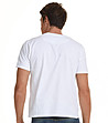Бяла мъжка памучна тениска със сребристи детайли Dennis-1 снимка