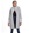 Ефектно дамско сиво палто с нестандартен дизайн Yara-0 снимка