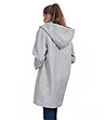 Ефектно дамско сиво палто с нестандартен дизайн Yara-3 снимка