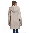 Ефектно дамско бежово палто с нестандартен дизайн Yara-2 снимка