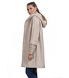 Ефектно дамско бежово палто с нестандартен дизайн Yara-3 снимка