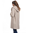 Ефектно дамско бежово палто с нестандартен дизайн Yara-4 снимка