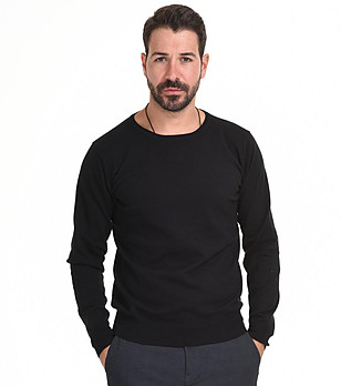 Черна мъжка памучна блуза Abel снимка