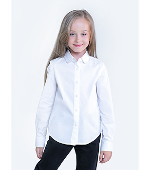 Бяла детска памучна риза Sheila снимка