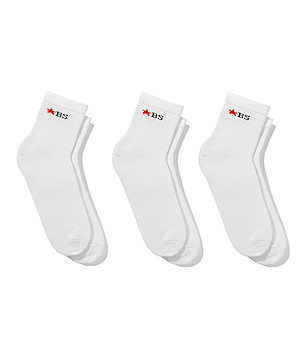 Комплект от 3 чифта дамски чорапи в бяло снимка
