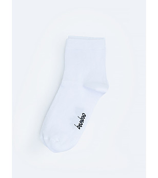 Бели дамски чорапи от бамбук Telopi снимка