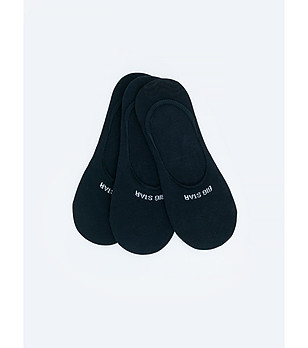 Комплект от 3 чифта дамски черни памучни изрязани чорапи  снимка